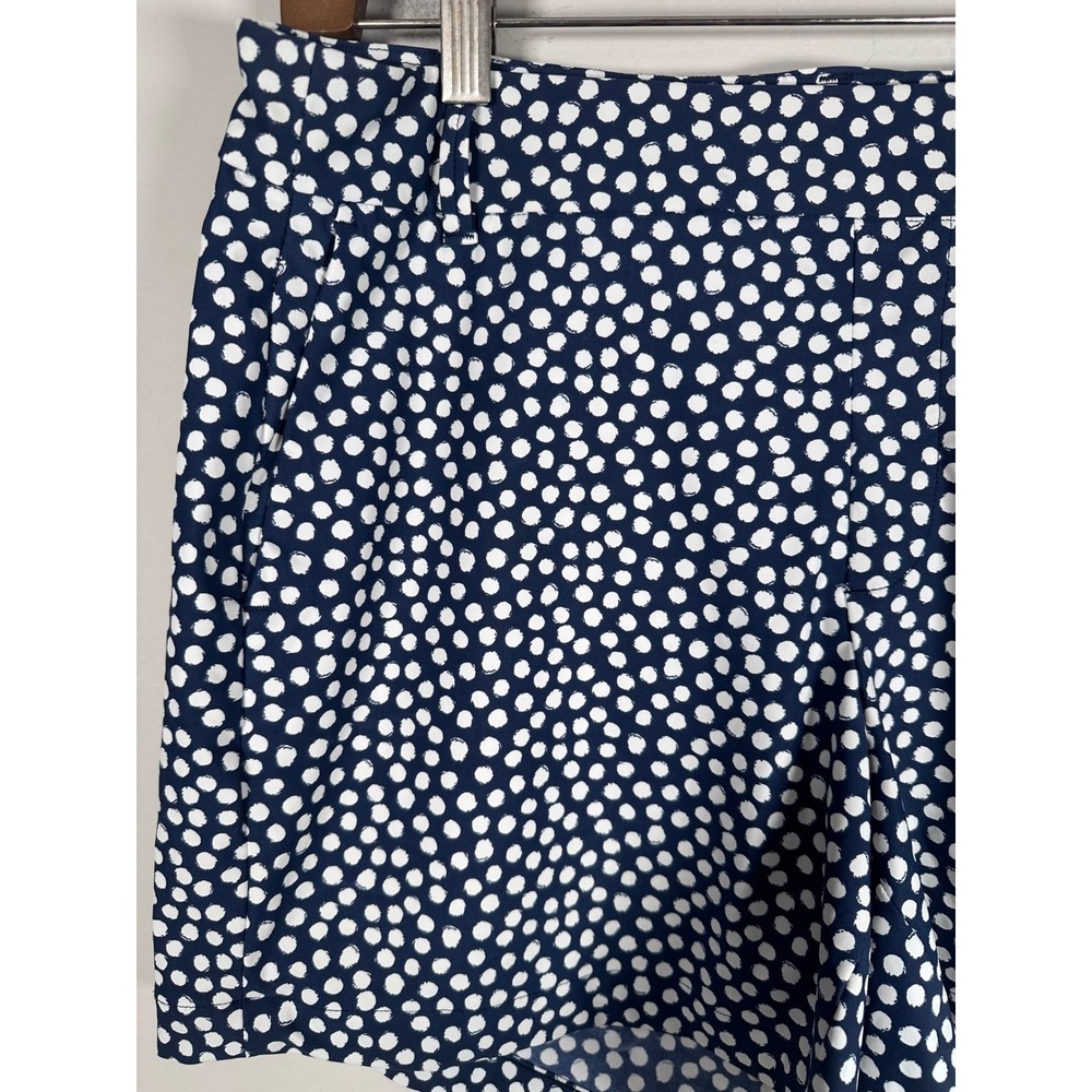 Spanx Sunshine Shorts Women Large Navy White Polka Dot Stretch Activewear Golf - Picture 3 of 7